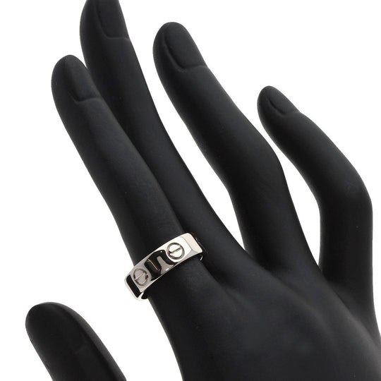 CARTIER Ring K18WG Silver Love Ring #50 Women Used Authentic