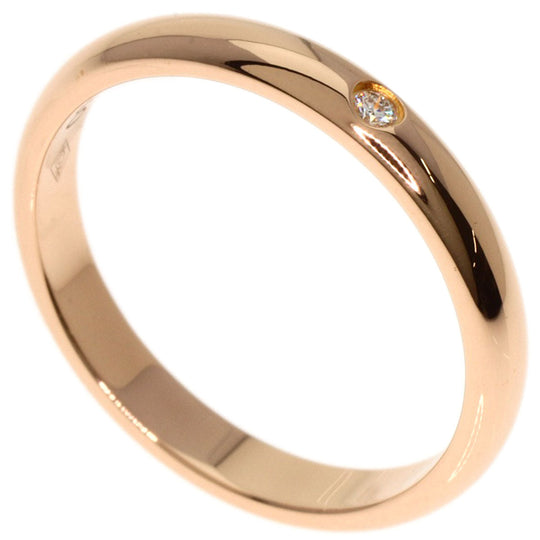 CARTIER Ring 18K Pink Gold gold 1P Diamond Classic Wedding #47 Women Used Authentic
