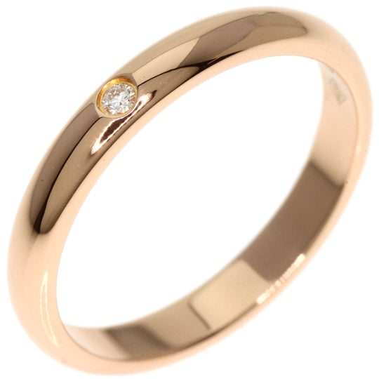 CARTIER Ring 18K Pink Gold gold 1P Diamond Classic Wedding #47 Women Used Authentic