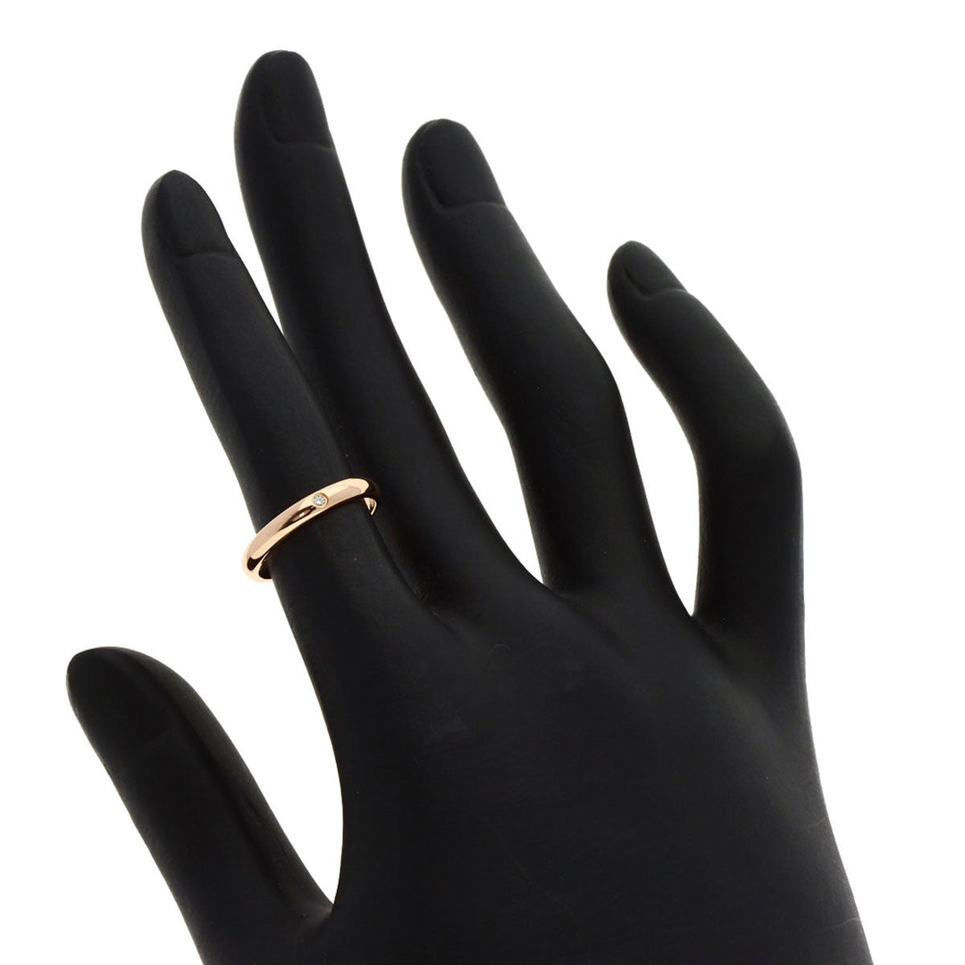 CARTIER Ring 18K Pink Gold gold 1P Diamond Classic Wedding #47 Women Used Authentic