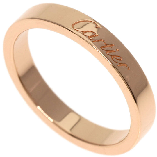 CARTIER Ring 18K Pink Gold gold C Do Engraved #50 Women Used Authentic