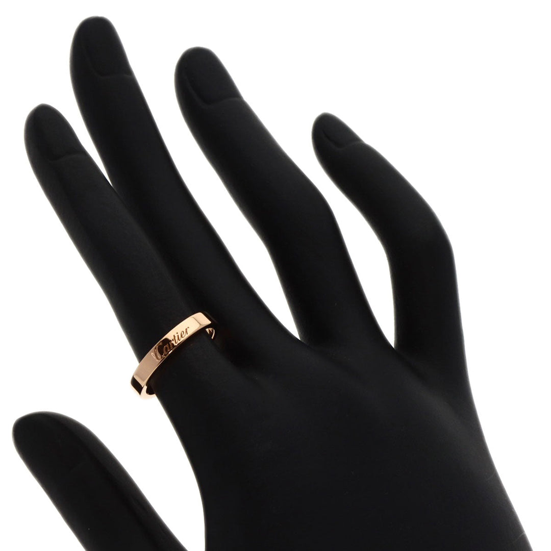 CARTIER Ring 18K Pink Gold gold C Do Engraved #50 Women Used Authentic