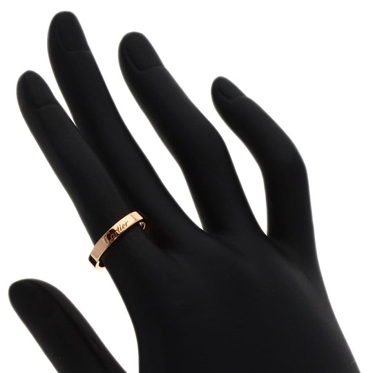 CARTIER Ring 18K Pink Gold gold C Do Engraved #50 Women Used Authentic