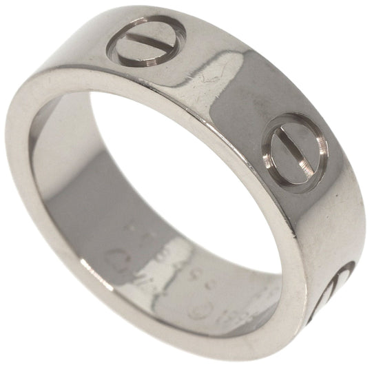CARTIER Ring K18WG Silver Love Ring #49 Women Used Authentic