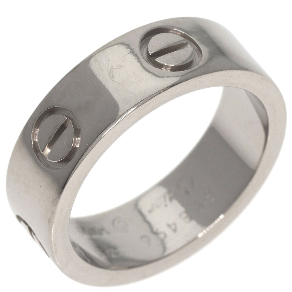 CARTIER Ring K18WG Silver Love Ring #49 Women Used Authentic