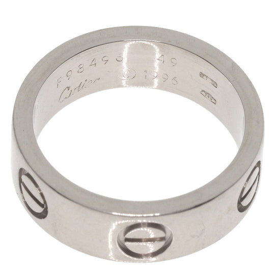 CARTIER Ring K18WG Silver Love Ring #49 Women Used Authentic