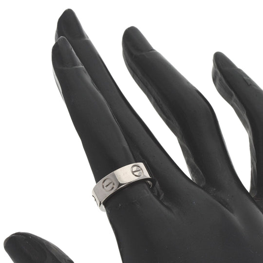 CARTIER Ring K18WG Silver Love Ring #49 Women Used Authentic