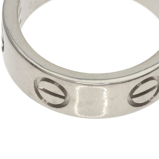 CARTIER Ring K18WG Silver Love Ring #49 Women Used Authentic