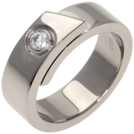 CARTIER Ring K18WG Silver Anniversary 1P Diamond #48 Women Used Authentic