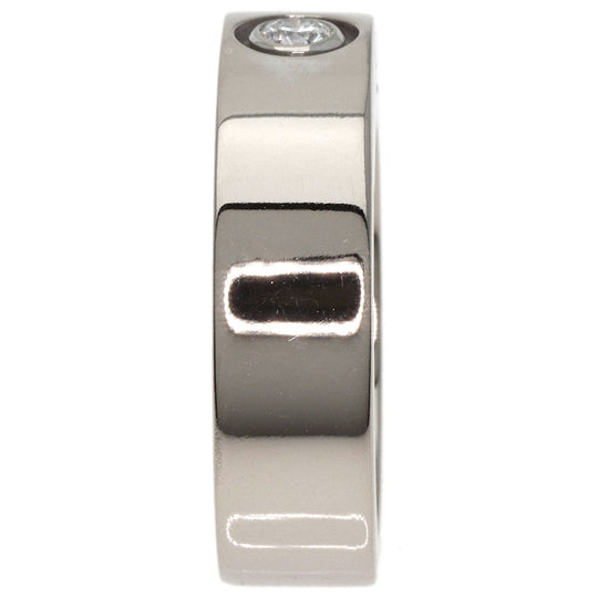 CARTIER Ring K18WG Silver Anniversary 1P Diamond #48 Women Used Authentic