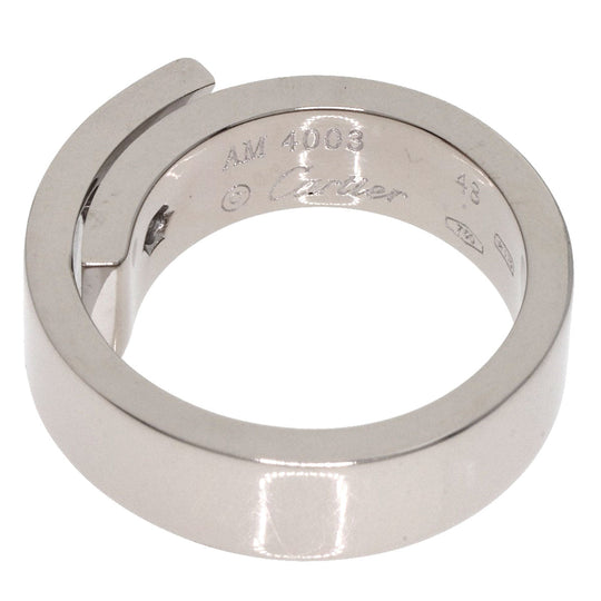 CARTIER Ring K18WG Silver Anniversary 1P Diamond #48 Women Used Authentic