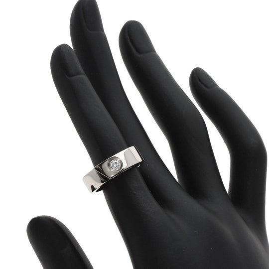 CARTIER Ring K18WG Silver Anniversary 1P Diamond #48 Women Used Authentic