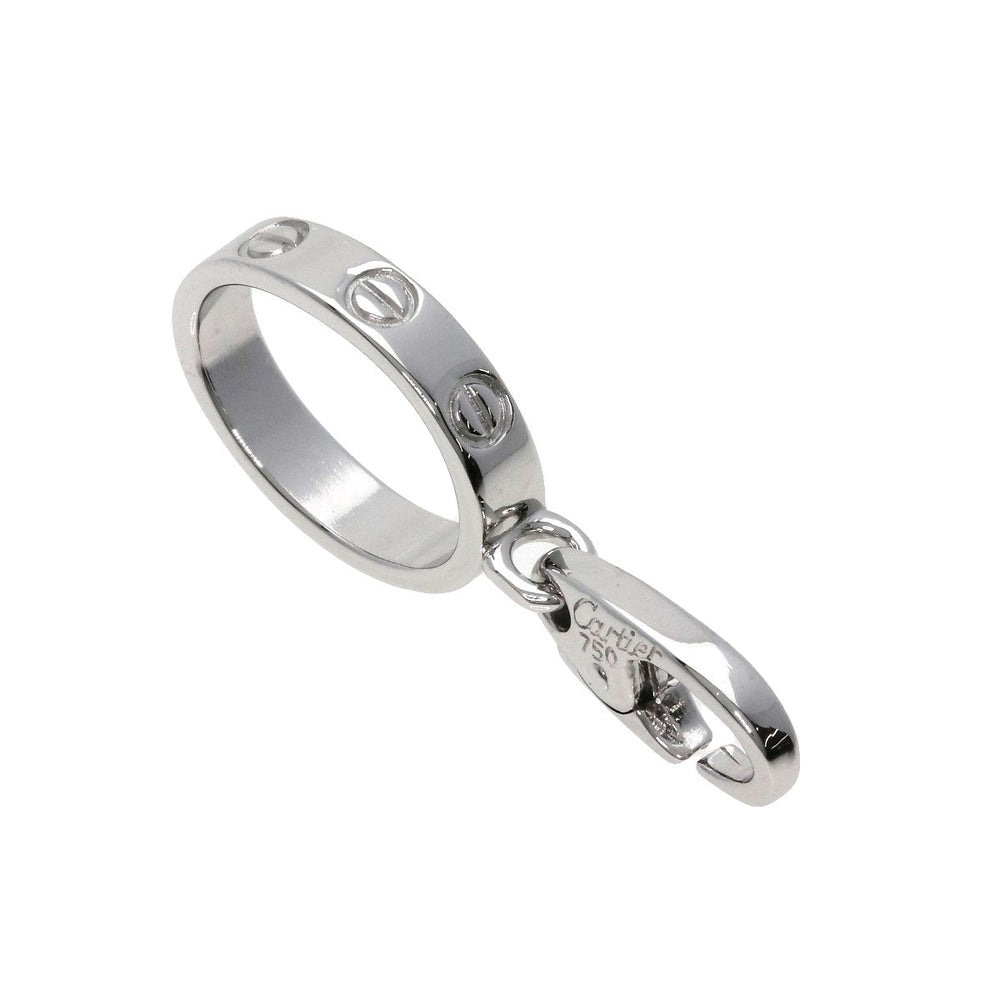 CARTIER Pendant top K18WG Silver Baby Love Charm Women Used Authentic