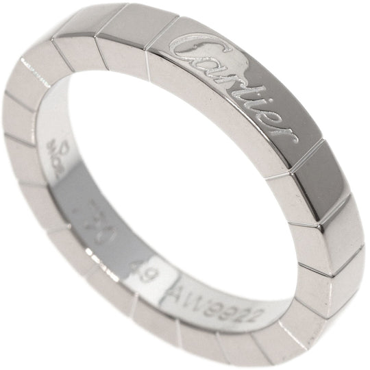 CARTIER Ring K18WG Silver Lanire ring #49 Women Used Authentic