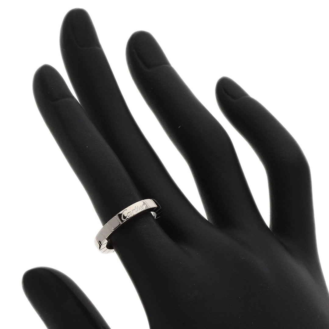 CARTIER Ring K18WG Silver Lanire ring #49 Women Used Authentic