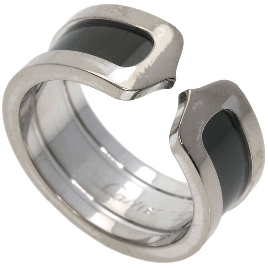 CARTIER Ring K18WG Silver C2 ring black lacquer # 55