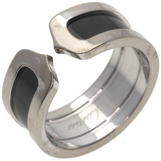 CARTIER Ring K18WG Silver C2 ring black lacquer # 55