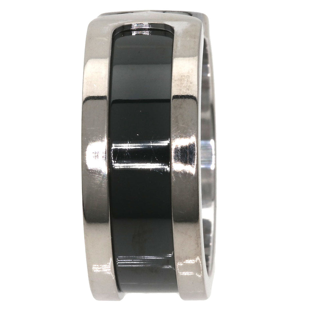 CARTIER Ring K18WG Silver C2 ring black lacquer # 55