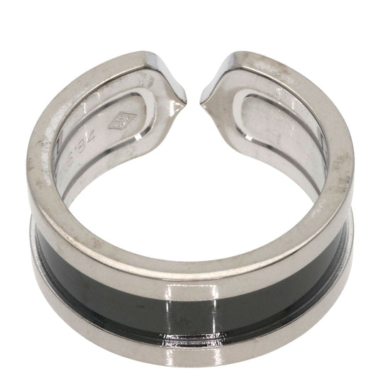CARTIER Ring K18WG Silver C2 ring black lacquer # 55