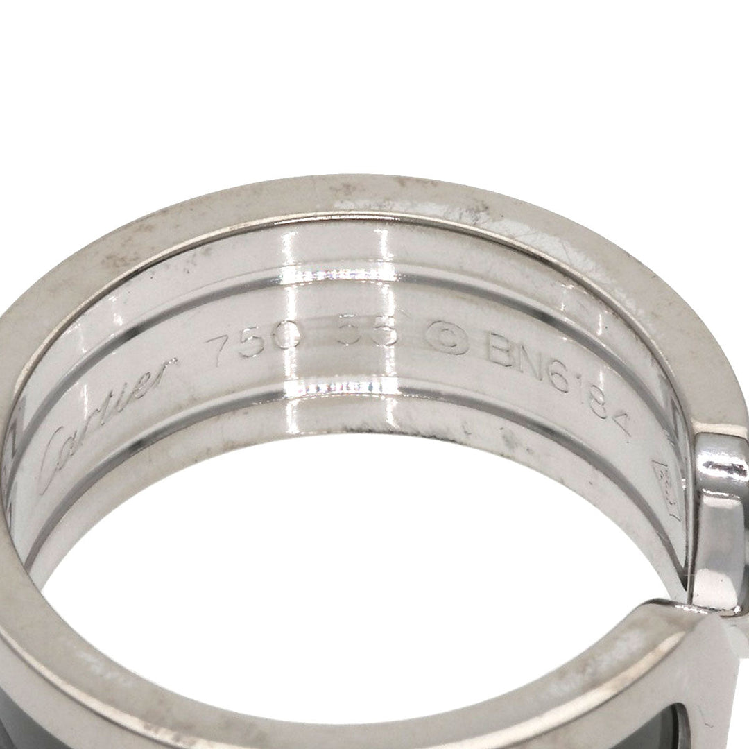 CARTIER Ring K18WG Silver C2 ring black lacquer # 55
