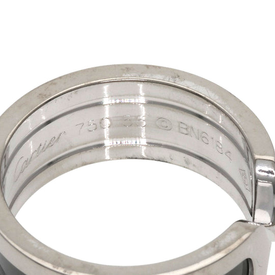 CARTIER Ring K18WG Silver C2 ring black lacquer # 55