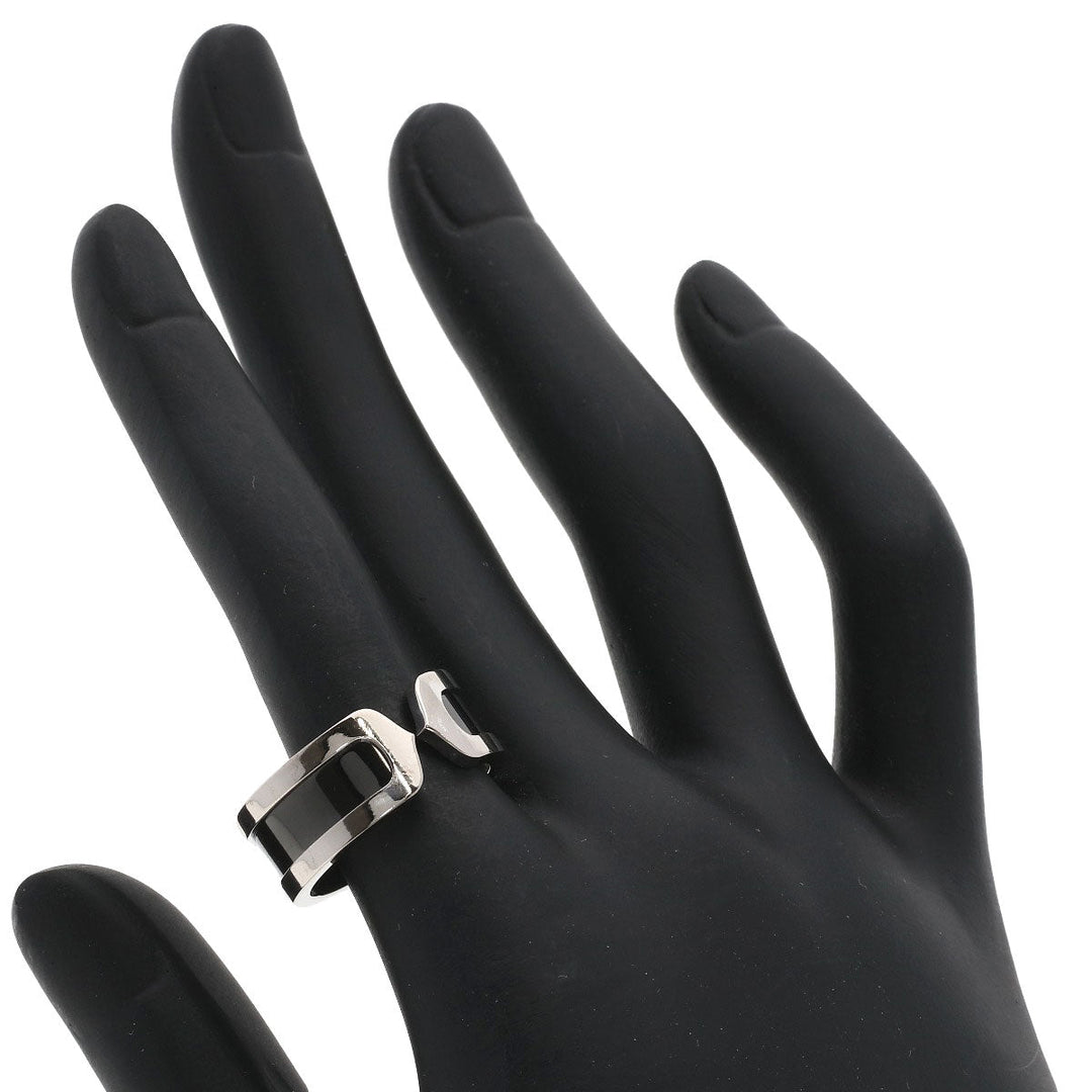 CARTIER Ring K18WG Silver C2 ring black lacquer # 55