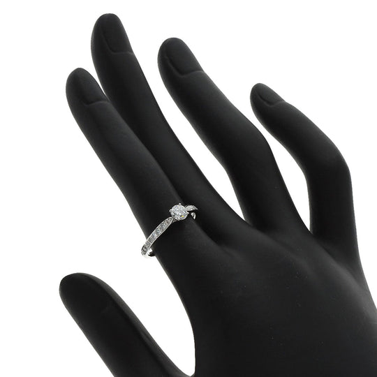 TIFFANY&Co. Ring PT950 Silver Harmony 1P Diamond Women Used Authentic