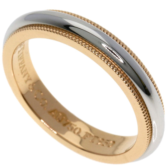 TIFFANY&Co. Ring PT950 , K18PG gold Milgrain Women Used Authentic