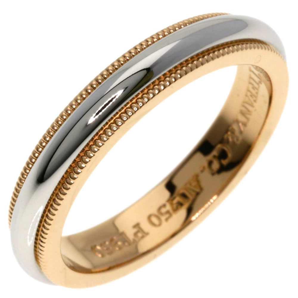 TIFFANY&Co. Ring PT950 , K18PG gold Milgrain Women Used Authentic