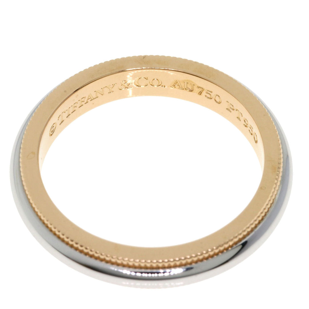 TIFFANY&Co. Ring PT950 , K18PG gold Milgrain Women Used Authentic