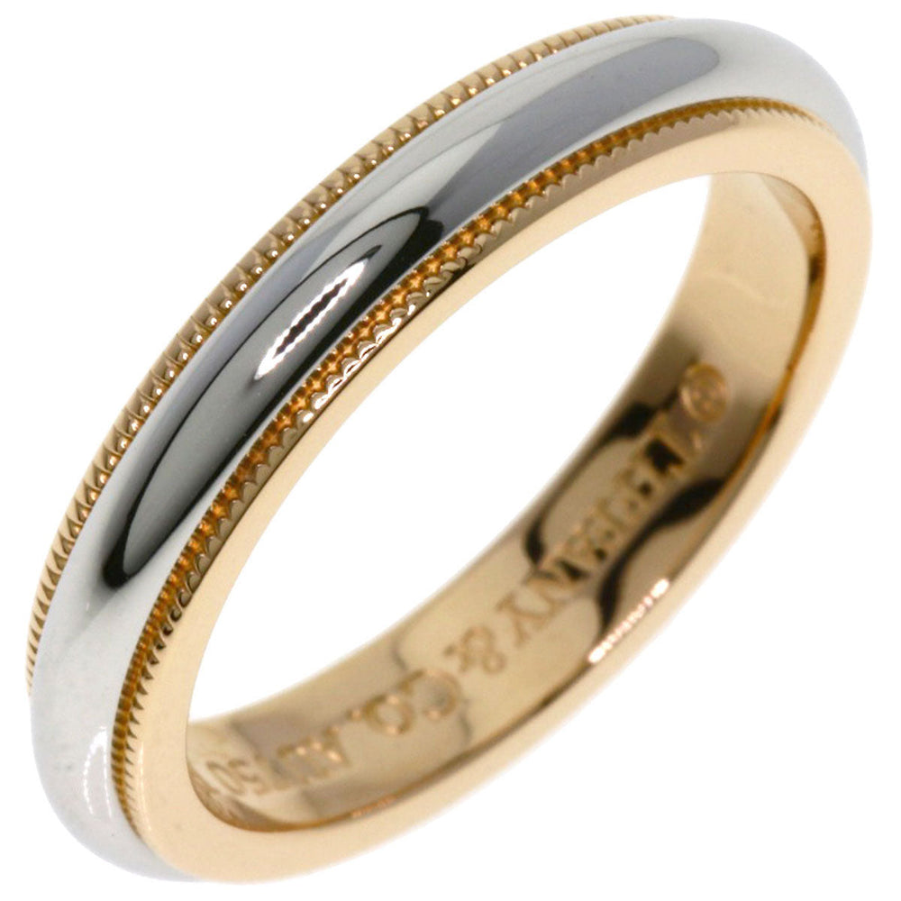 TIFFANY&Co. Ring PT950 , K18PG gold Milgrain Women Used Authentic