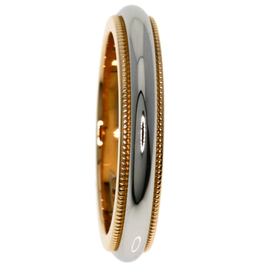 TIFFANY&Co. Ring PT950 , K18PG gold Milgrain Women Used Authentic