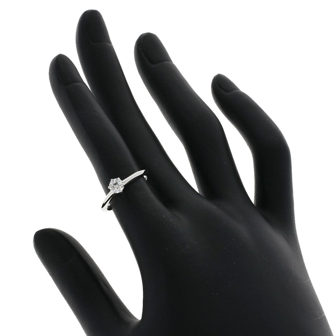 TIFFANY&Co. Ring PT950 Silver solitaire knife edge diamond Women Used Authentic