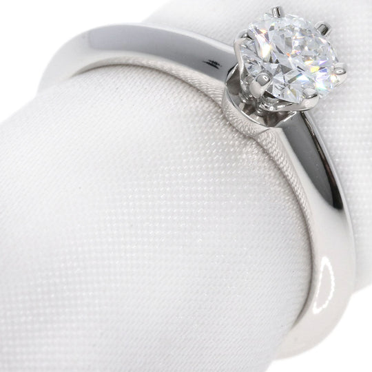 TIFFANY&Co. Ring PT950 Silver solitaire knife edge diamond Women Used Authentic