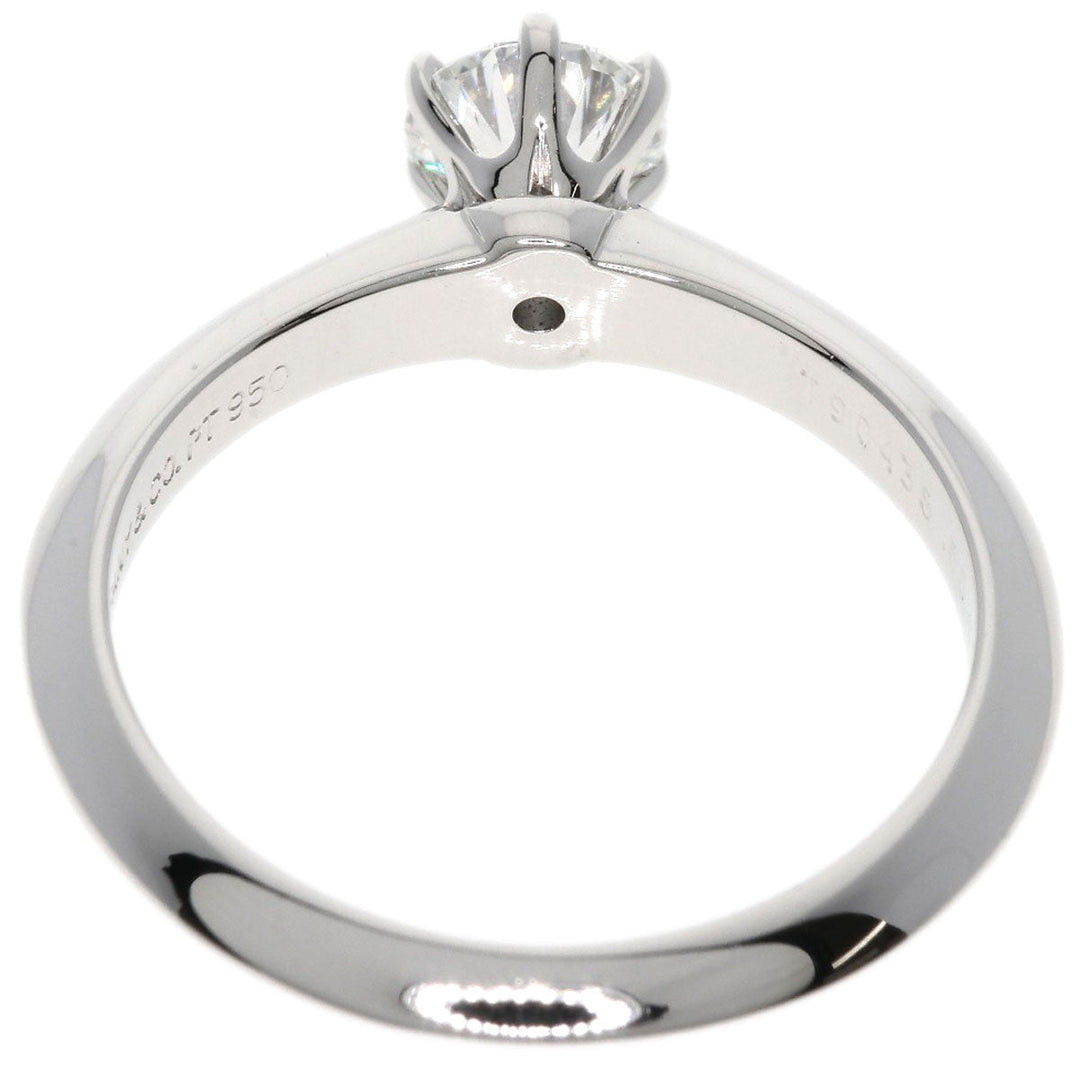 TIFFANY&Co. Ring PT950 Silver solitaire knife edge diamond Women Used Authentic