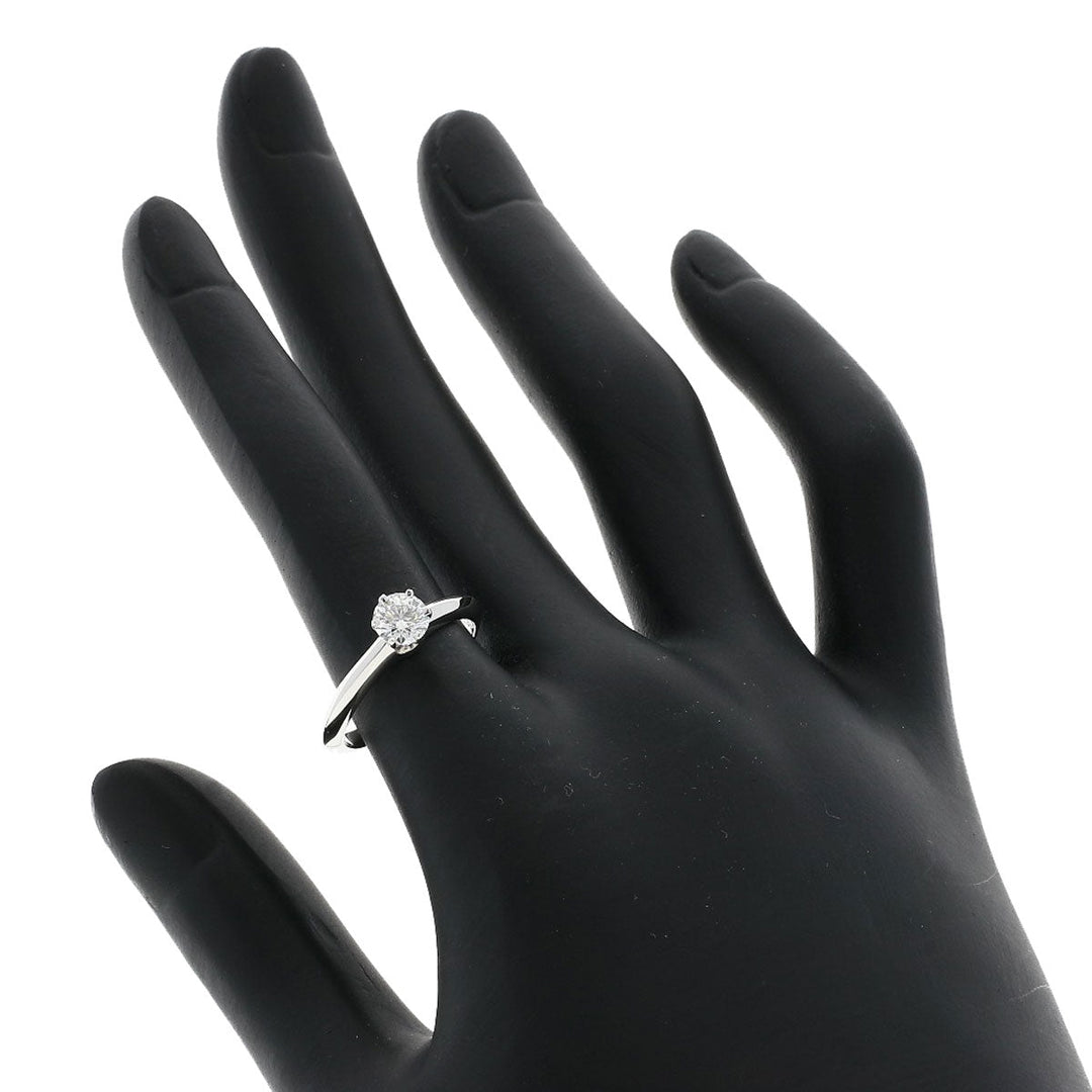 TIFFANY&Co. Ring PT950 Silver solitaire knife edge diamond Women Used Authentic