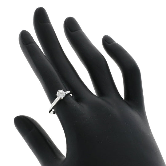 TIFFANY&Co. Ring PT950 Silver solitaire knife edge diamond Women Used Authentic