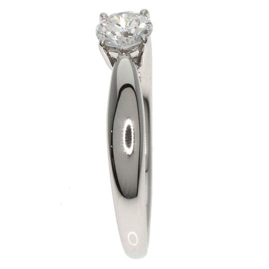 TIFFANY&Co. Ring PT950 Silver 1P diamond Women Used Authentic