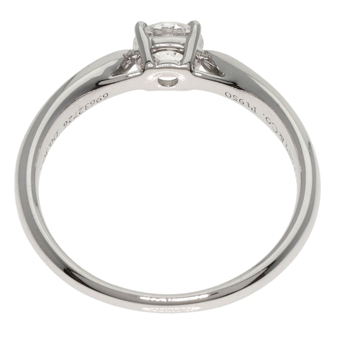 TIFFANY&Co. Ring PT950 Silver 1P diamond Women Used Authentic