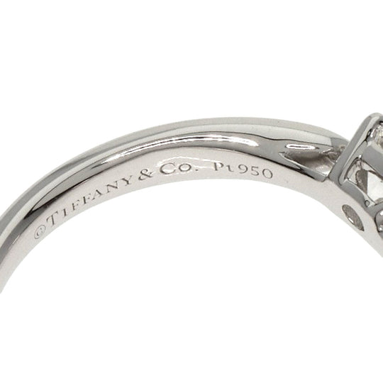 TIFFANY&Co. Ring PT950 Silver 1P diamond Women Used Authentic