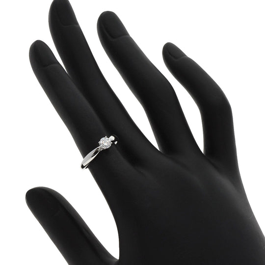 TIFFANY&Co. Ring PT950 Silver 1P diamond Women Used Authentic