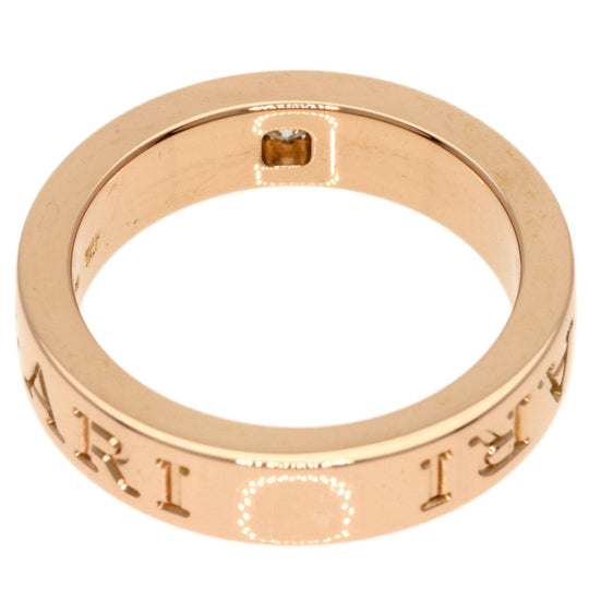 BVLGARI Ring 18K Pink Gold gold Double logo 1P diamond Women Used Authentic