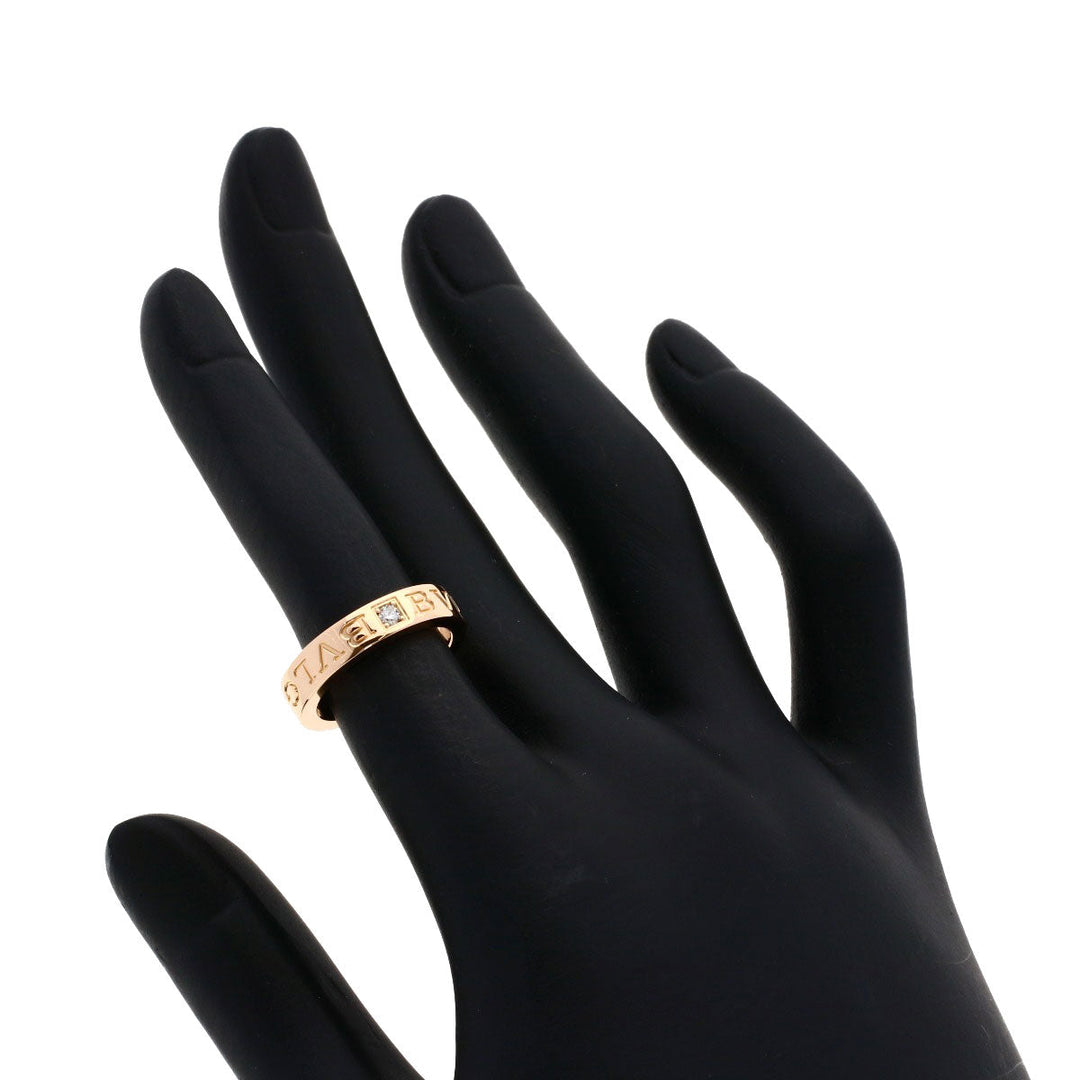 BVLGARI Ring 18K Pink Gold gold Double logo 1P diamond Women Used Authentic