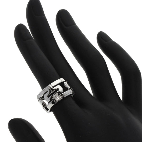 BVLGARI Ring K18WG Silver Parentesi Openwork Large #49