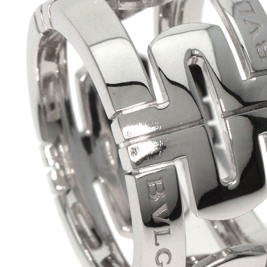 BVLGARI Ring K18WG Silver Parentesi Openwork Large #49