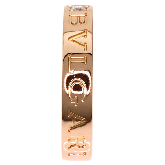 BVLGARI Ring 18K Pink Gold gold Double logo 1P Diamond Women Used Authentic