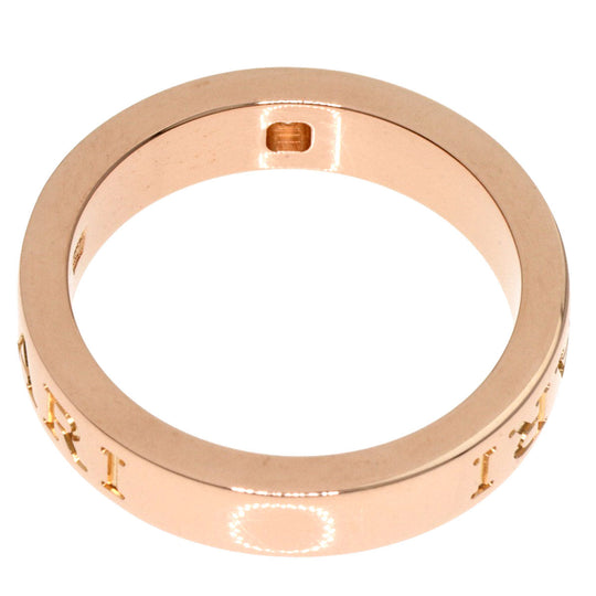 BVLGARI Ring 18K Pink Gold gold Double logo 1P Diamond Women Used Authentic