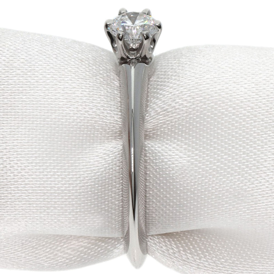TIFFANY&Co. Ring PT950 Silver solitaire knife edge diamond Women Used Authentic