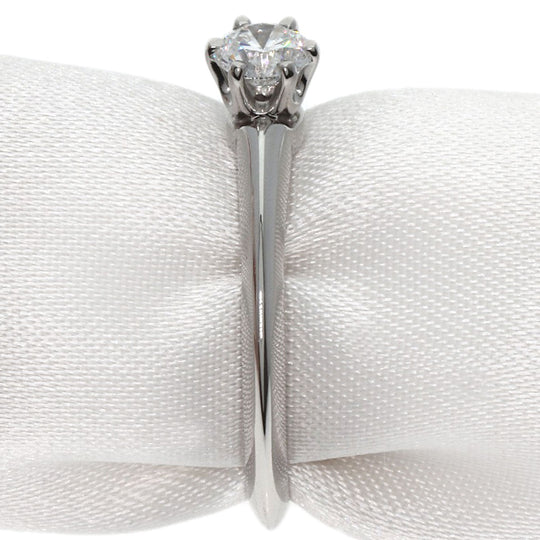TIFFANY&Co. Ring PT950 Silver solitaire knife edge diamond Women Used Authentic
