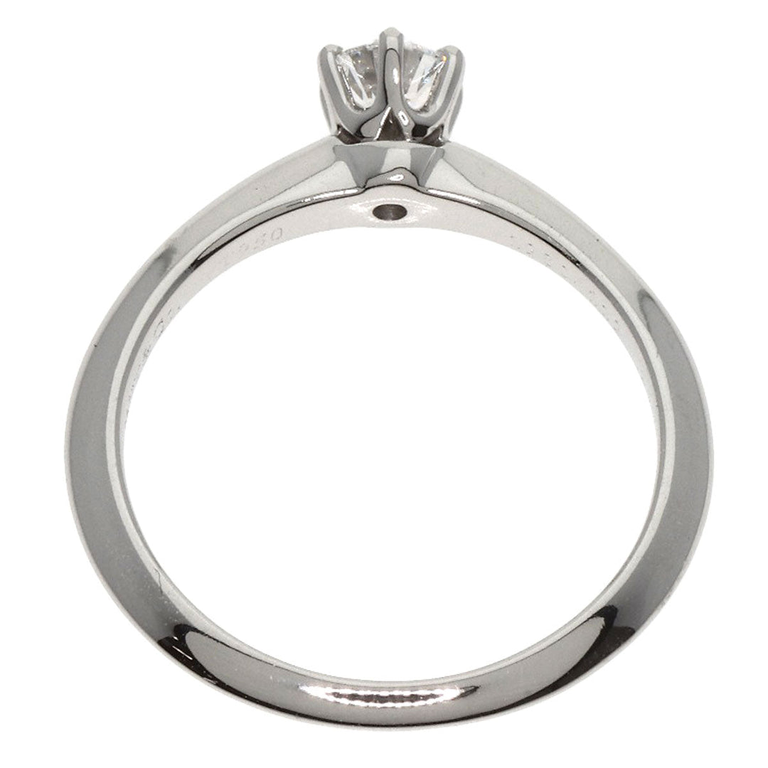 TIFFANY&Co. Ring PT950 Silver solitaire knife edge diamond Women Used Authentic